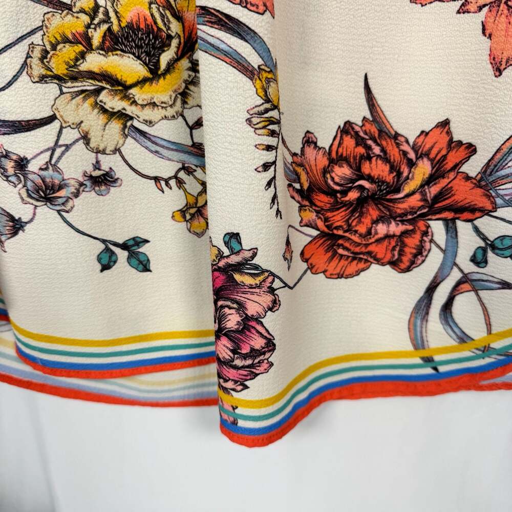 Flying Tomato Floral High Neck Keyhole Back Puff Sleeve Blouse - Picture 3 of 9